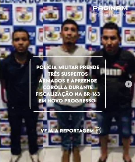 Polícia Militar Apreende suspeitos armados na BR-163